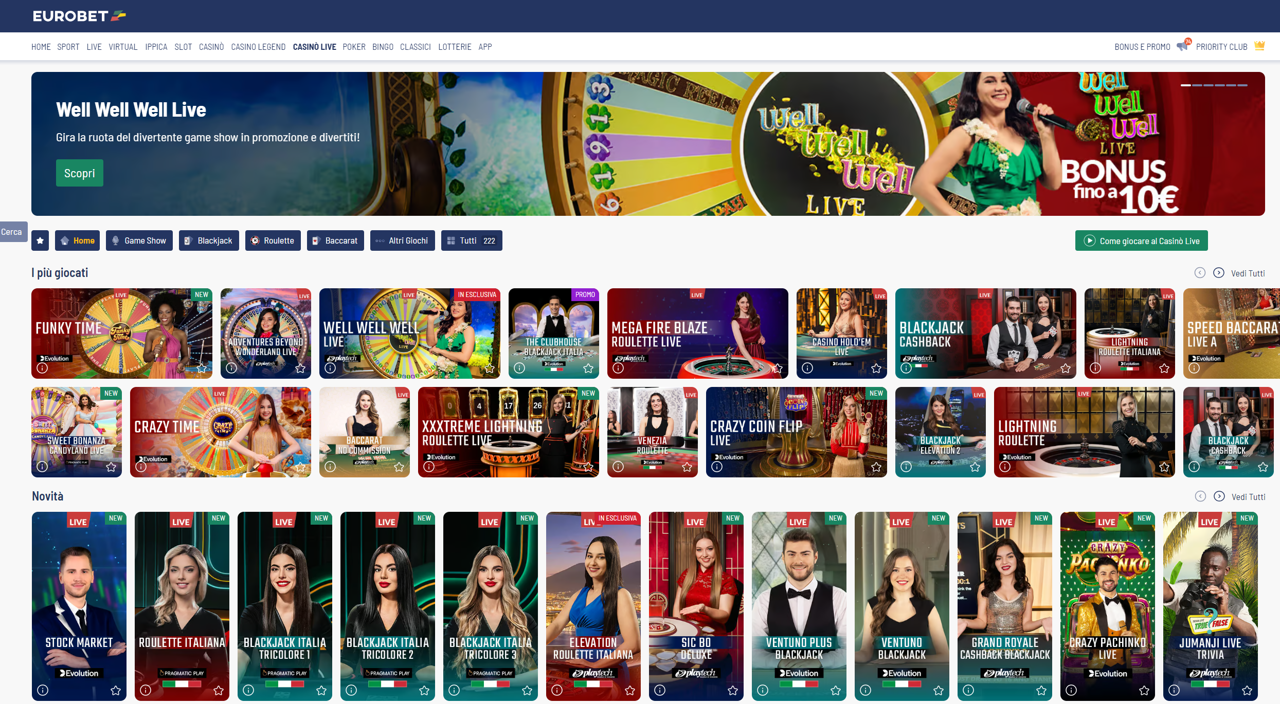 eurobet casino live
