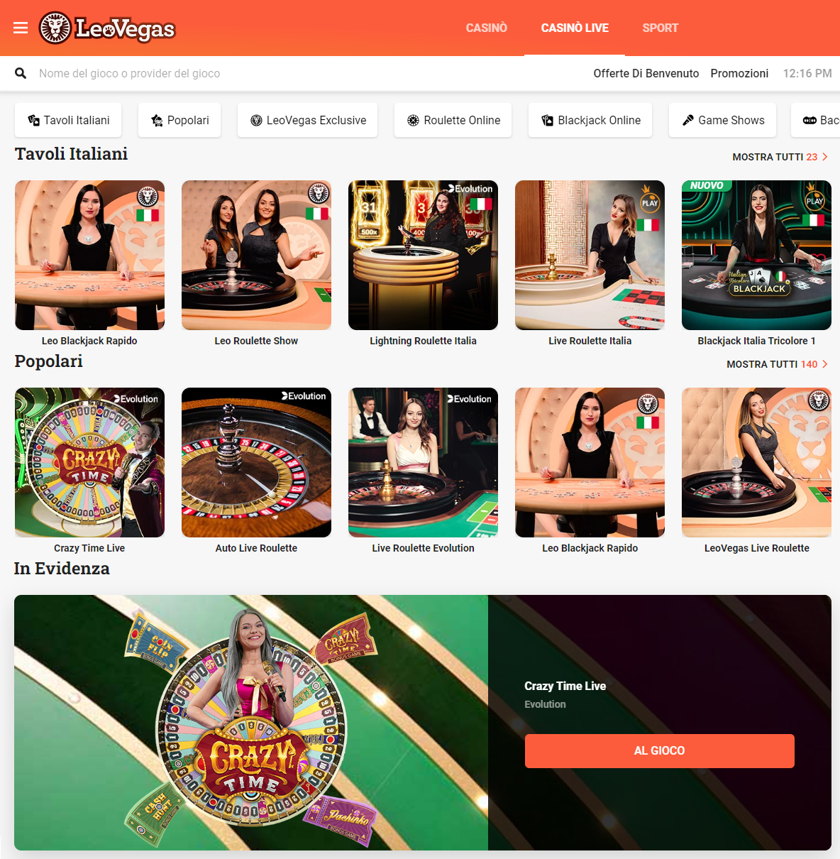 leovegas casino live